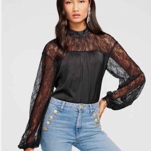 Ramy Brook Black Lace Blouse